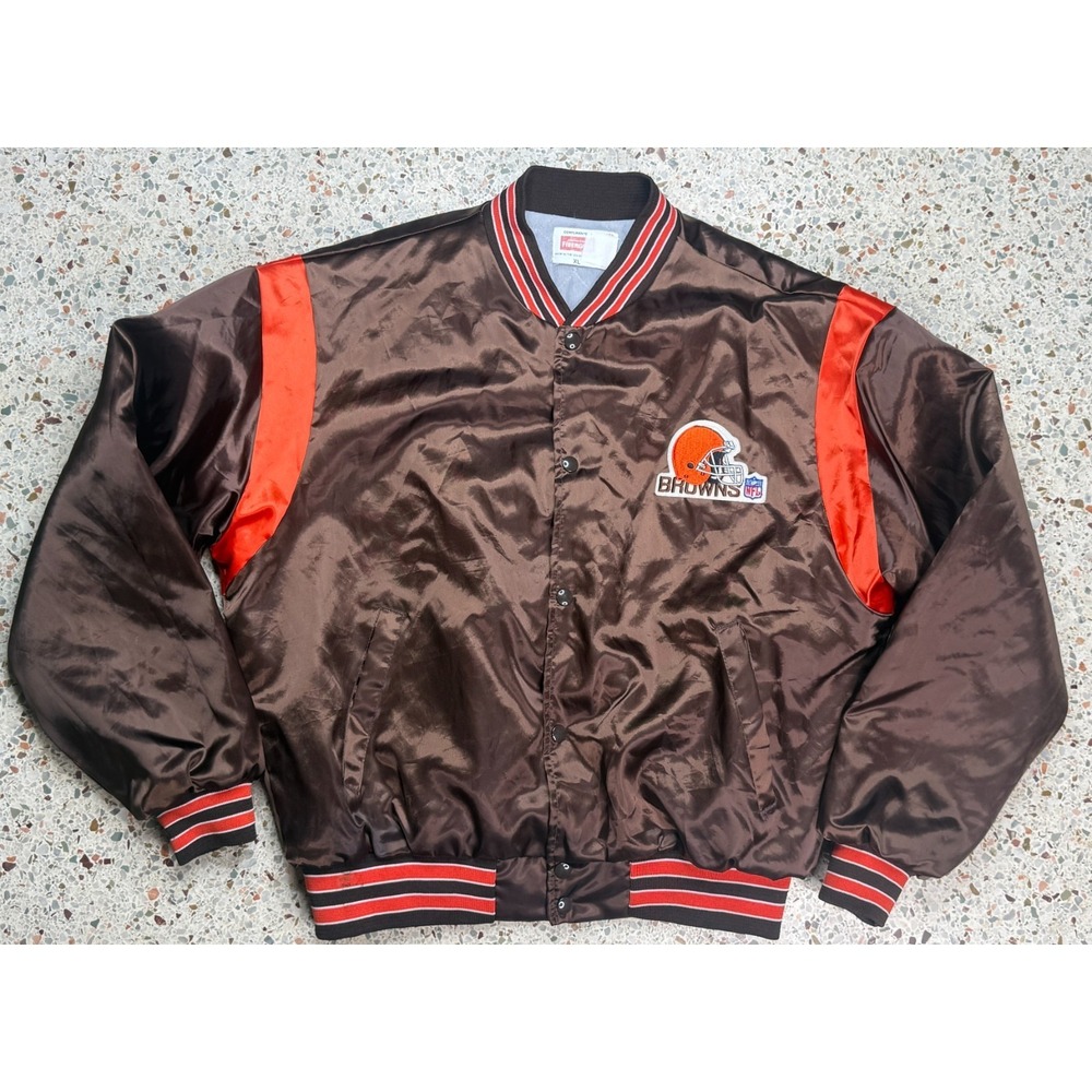 Swingster‎ Fiberglas NFL Vtg Rare Cleveland Browns Bomber Jacket Size XL